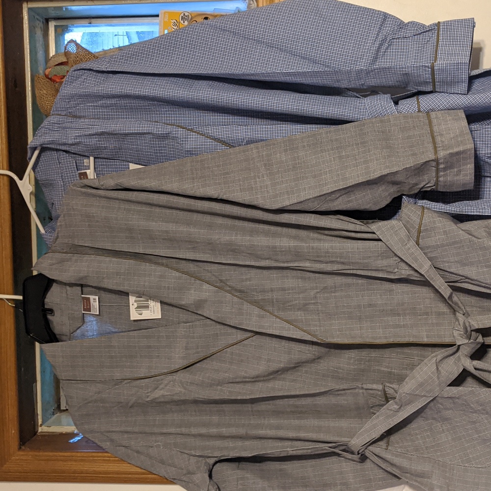 Andrew Scott Men's 2 Pack Long Loungewear Sleep Robe, Woven Lightweight Bathrobe